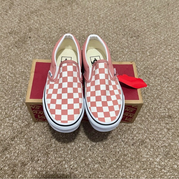 Vans Shoes - Vans Slip-On Rose Dawn/White Checkerboard Sneakers